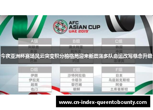 今夜亚洲杯赛场风云突变积分榜格局迎来新震荡多队命运改写悬念升级